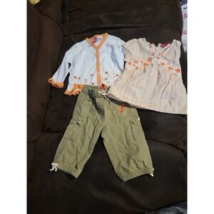 Gymboree vintage wildflower fields outfit top capris sweater 6 12 months